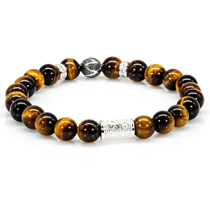 Tigerauge Perlen Bali 925 Sterling Silber