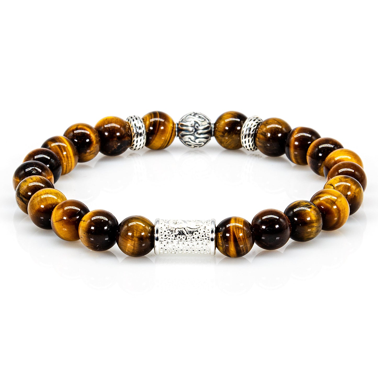 Tigerauge Perlen Carlo 925 Sterling Silber