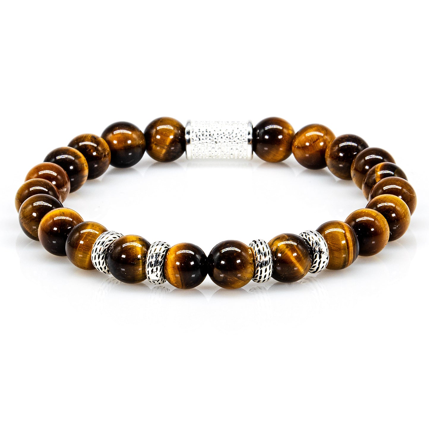 Tigerauge Perlen Spacer R 925 Sterling Silber