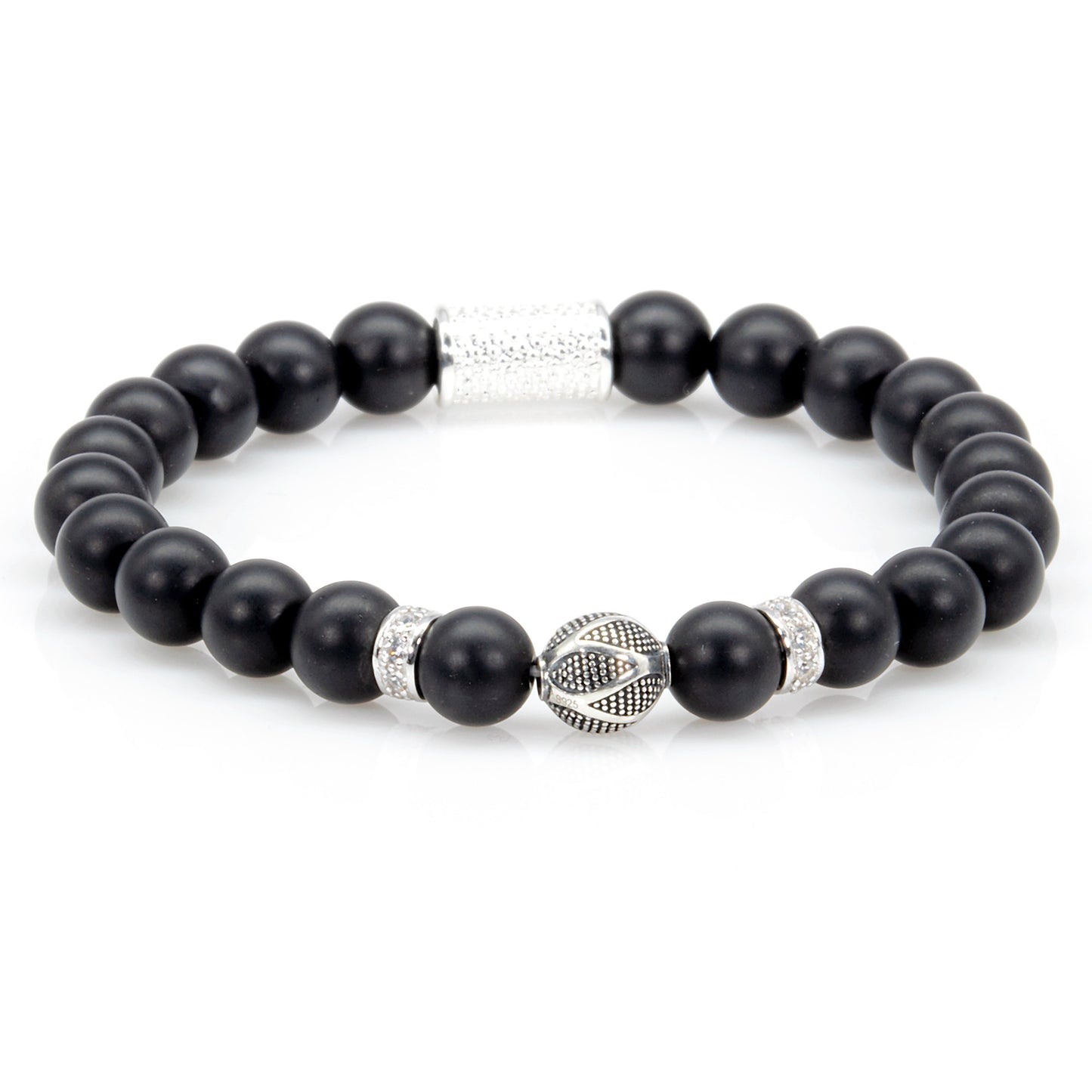 Onyx Matt Perlen Bali 925 Sterling Silber