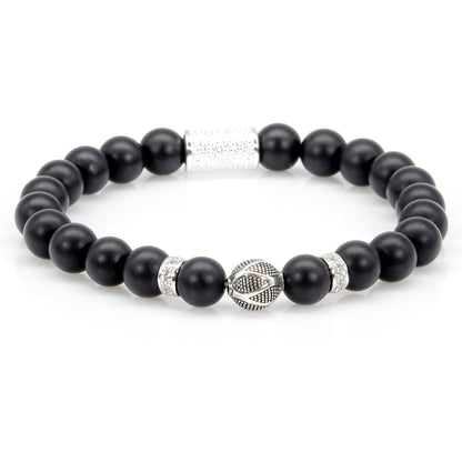 Onyx Matt Perlen Bali 925 Sterling Silber