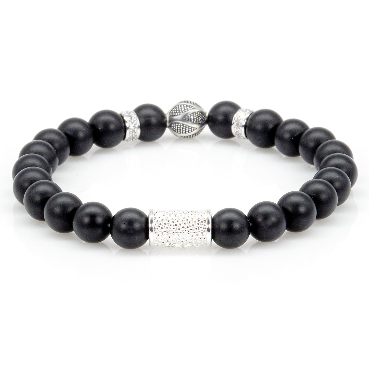 Onyx Matt Perlen Bali 925 Sterling Silber