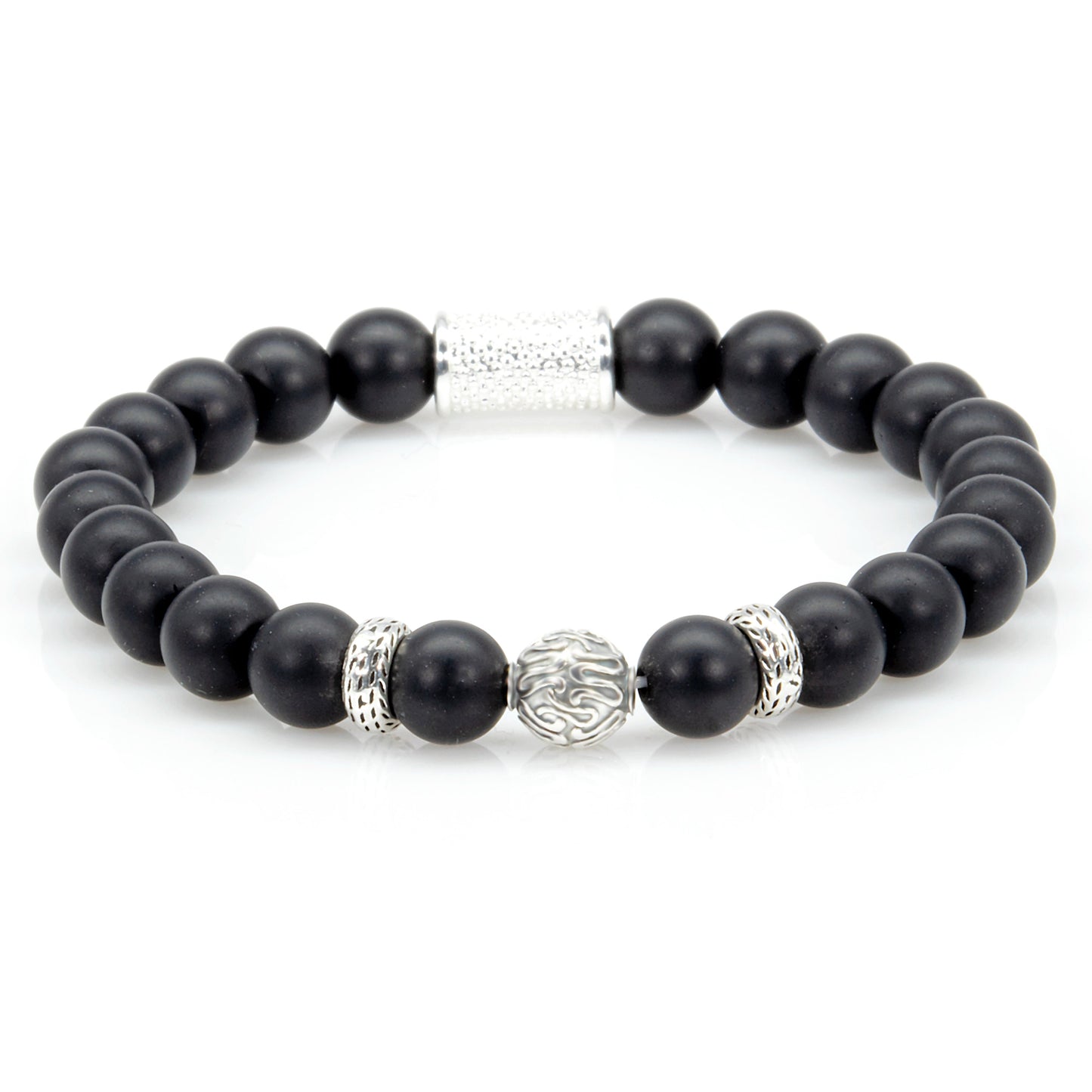 Onyx Matt Perlen Carlo 925 Sterling Silber
