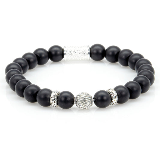 Onyx Matt Perlen Carlo 925 Sterling Silber