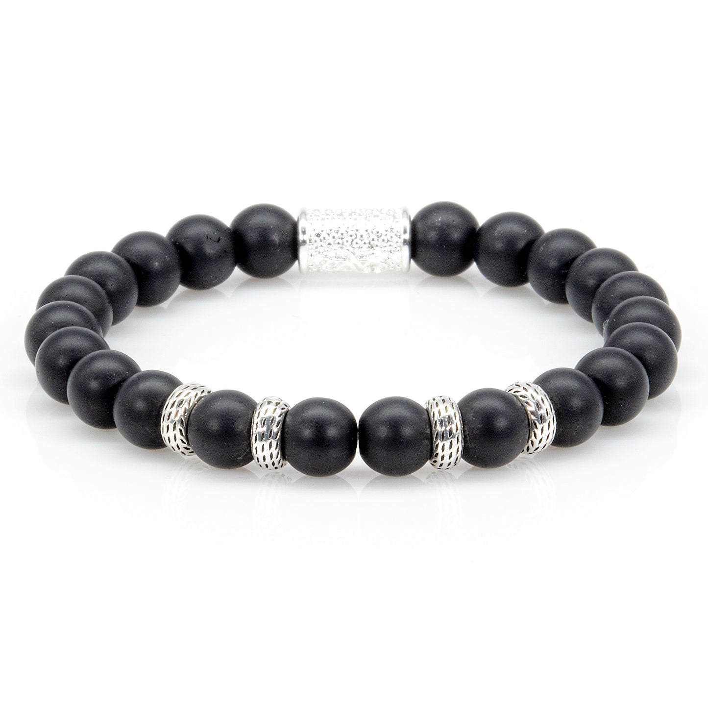 Onyx Matt Perlen Spacer R 925 Sterling Silber