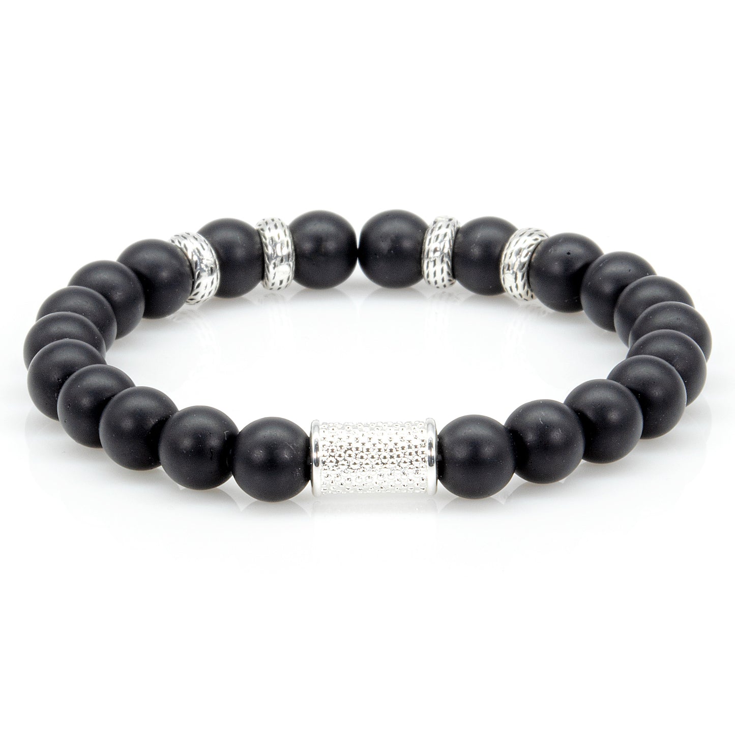Onyx Matt Perlen Spacer R 925 Sterling Silber