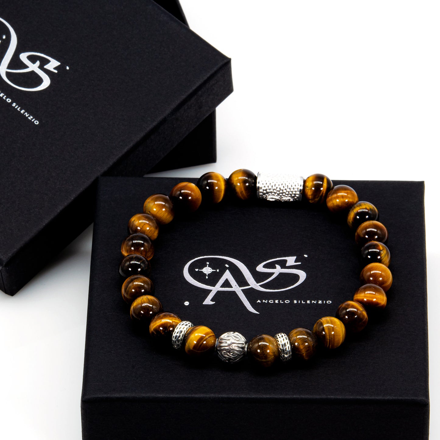 Tigerauge Perlen Carlo 925 Sterling Silber