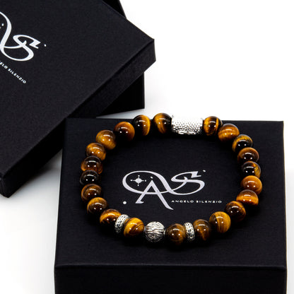 Tigerauge Perlen Carlo 925 Sterling Silber