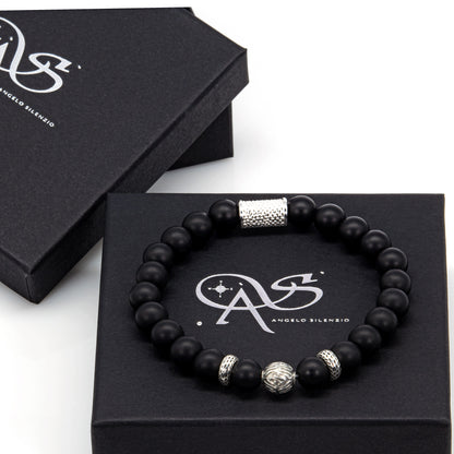 Onyx Matt Perlen Carlo 925 Sterling Silber