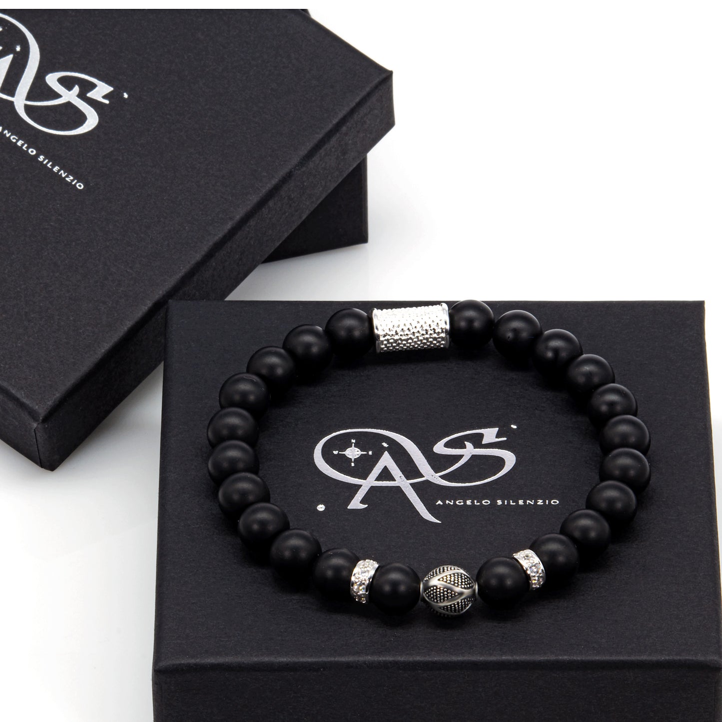 Onyx Matt Perlen Bali 925 Sterling Silber