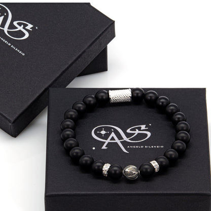 Onyx Matt Perlen Bali 925 Sterling Silber