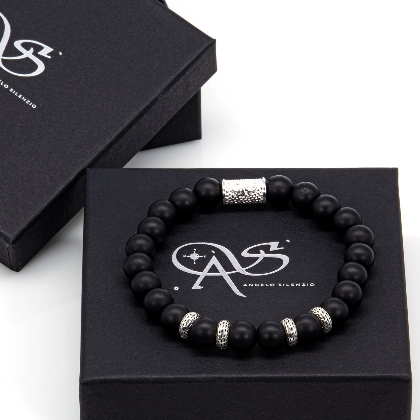 Onyx Matt Perlen Spacer R 925 Sterling Silber