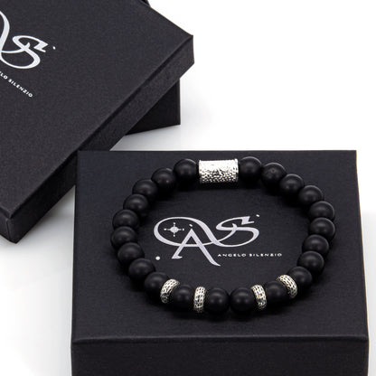 Onyx Matt Perlen Spacer R 925 Sterling Silber