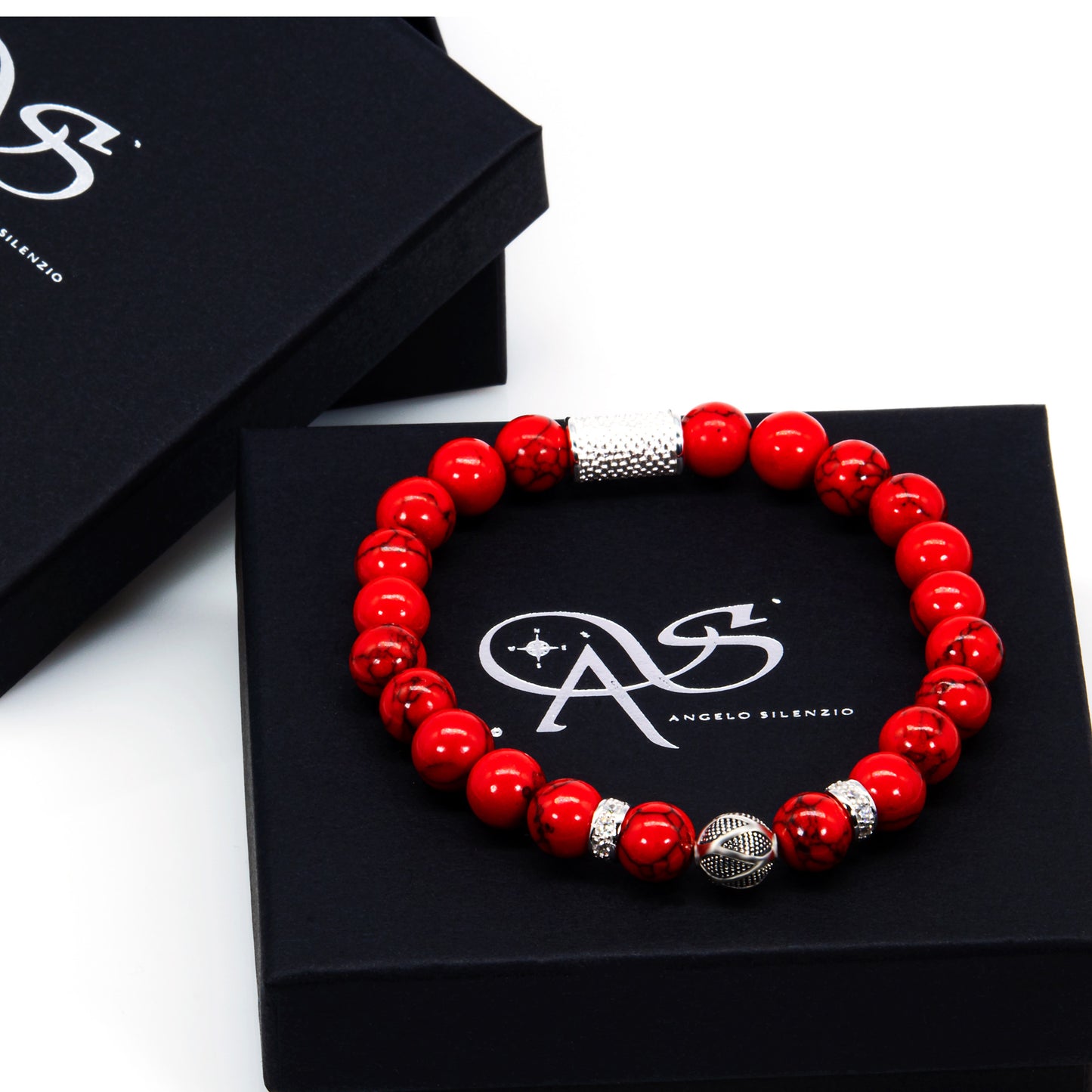 Roter Türkis Perlen Bali 925 Sterling Silber