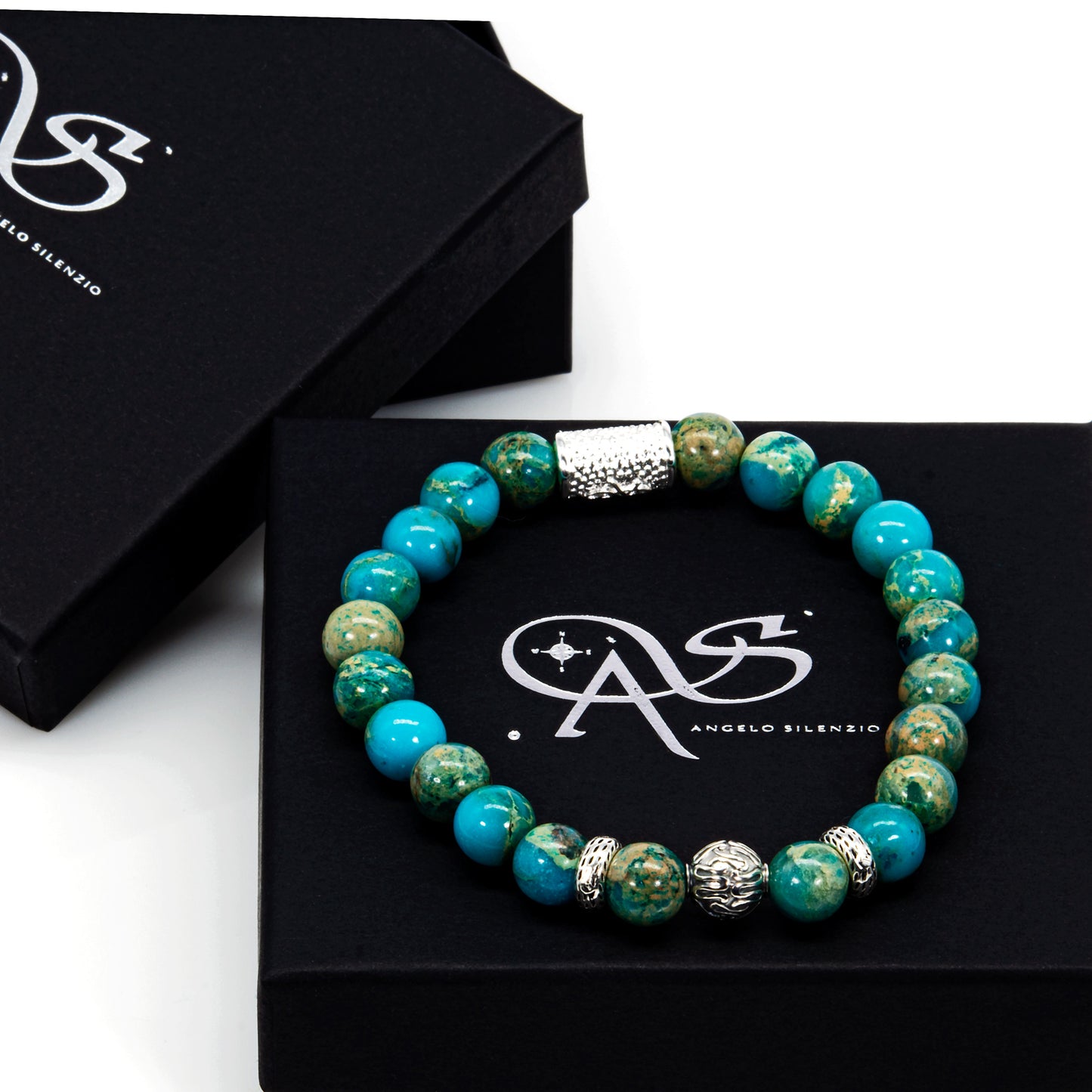 Aqua Terra Jaspis Perlen Carlo 925 Sterling Silber