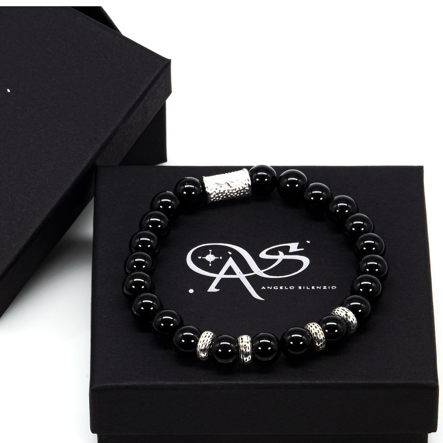 Onyx Perlen Spacer R 925 Sterling Silber
