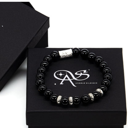 Onyx Perlen Spacer R 925 Sterling Silber