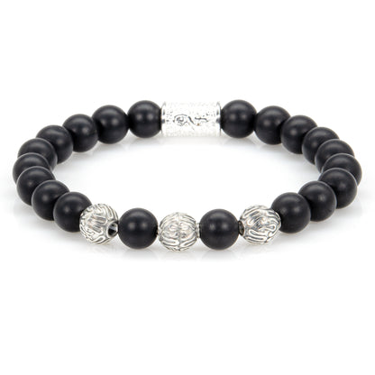 Onyx Matt Perlen Roma 925 Sterling Silber