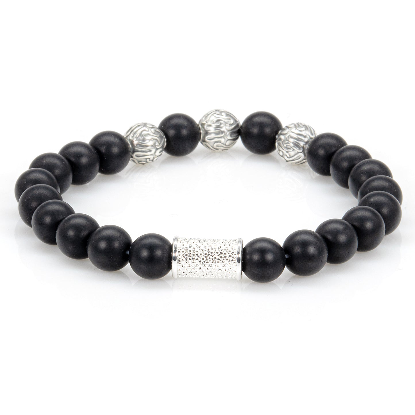 Onyx Matt Perlen Roma 925 Sterling Silber