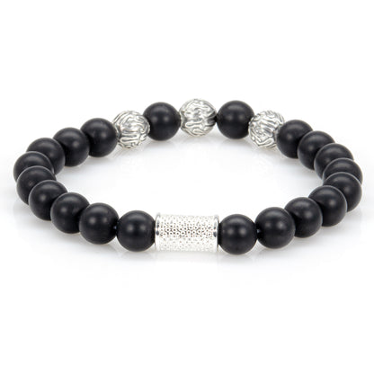 Onyx Matt Perlen Roma 925 Sterling Silber