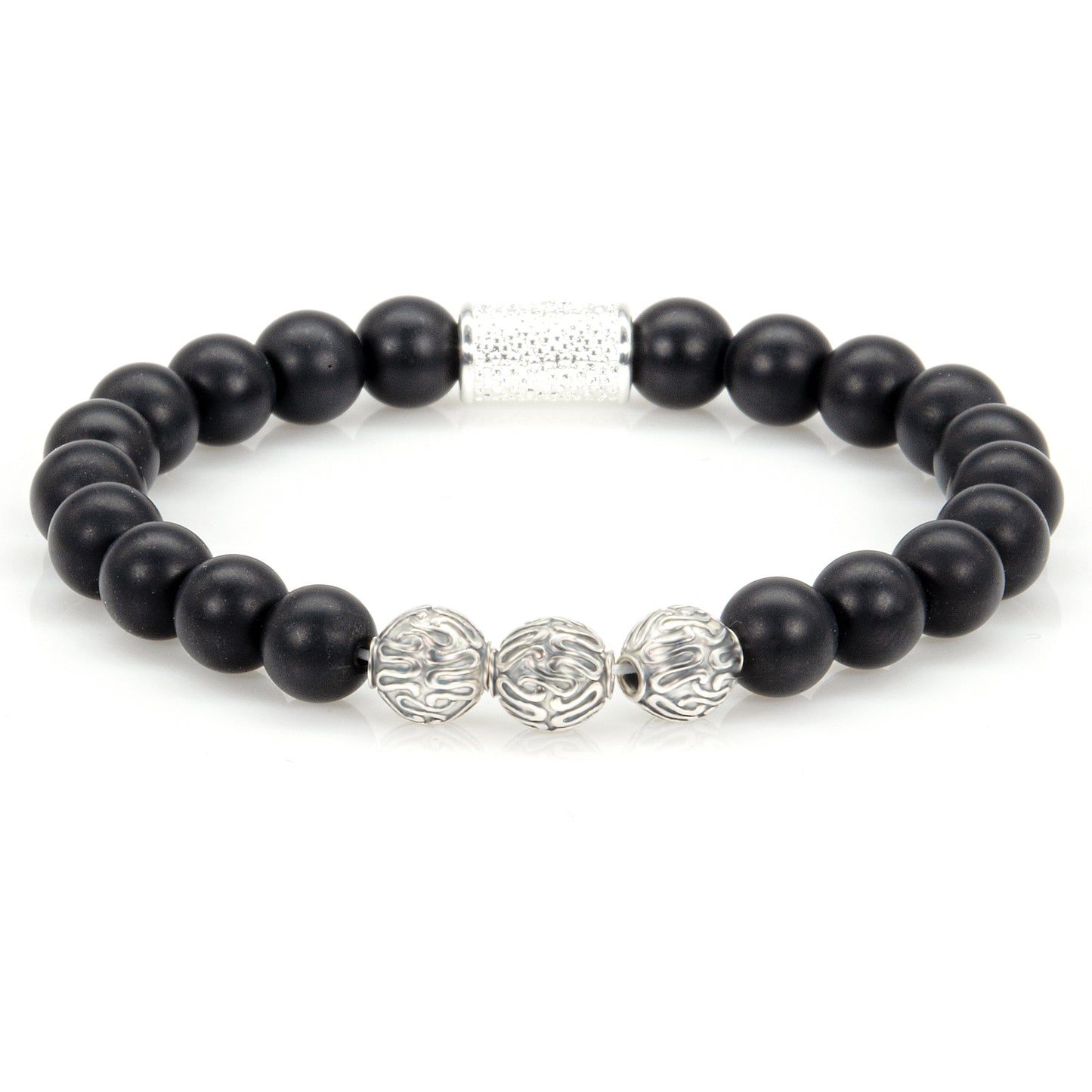 Onyx Matt Perlen Roma 925 Sterling Silber