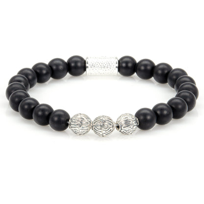 Onyx Matt Perlen Roma 925 Sterling Silber