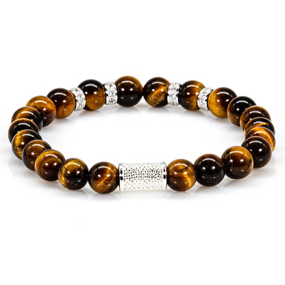 Tigerauge Perlen Spacer Zirkon 925 Sterling Silber