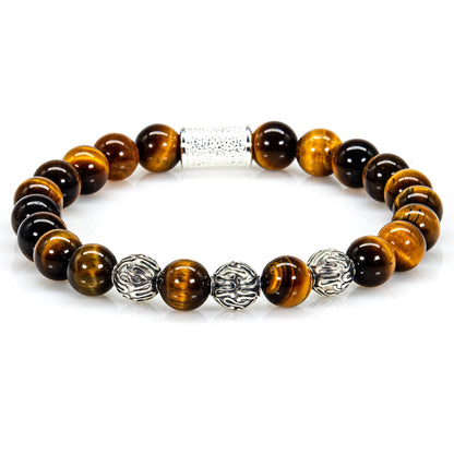 Tigerauge Perlen Roma 925 Sterling Silber