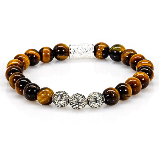 Tigerauge Perlen Roma 925 Sterling Silber