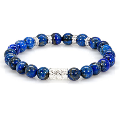 Lapislazuli Perlen Spacer Zirkon 925 Sterling Silber