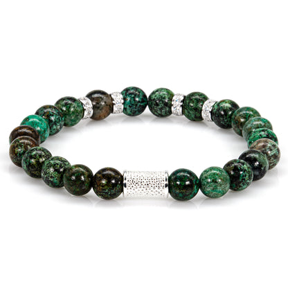 African Türkis Perlen Spacer Zirkon 925 Sterling Silber