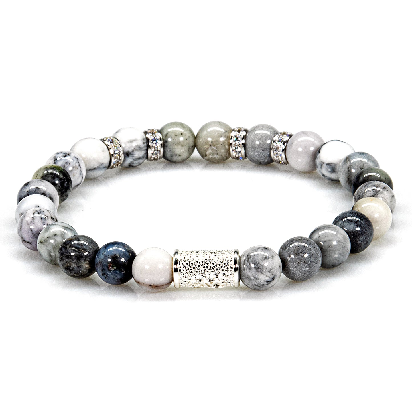 Achat Perlen Spacer Zirkon 925 Sterling Silber