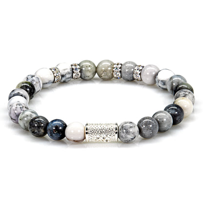 Achat Perlen Spacer Zirkon 925 Sterling Silber