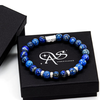 Lapislazuli Perlen Spacer Zirkon 925 Sterling Silber
