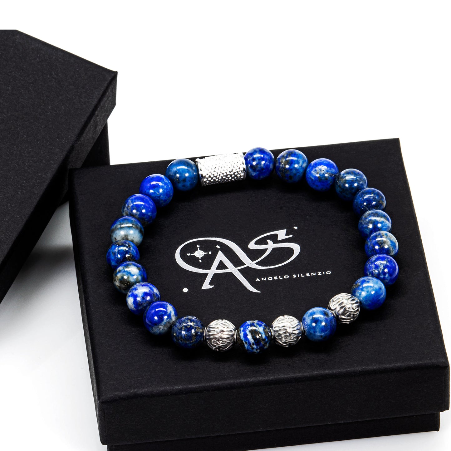 Lapislazuli Perlen Roma 925 Sterling Silber