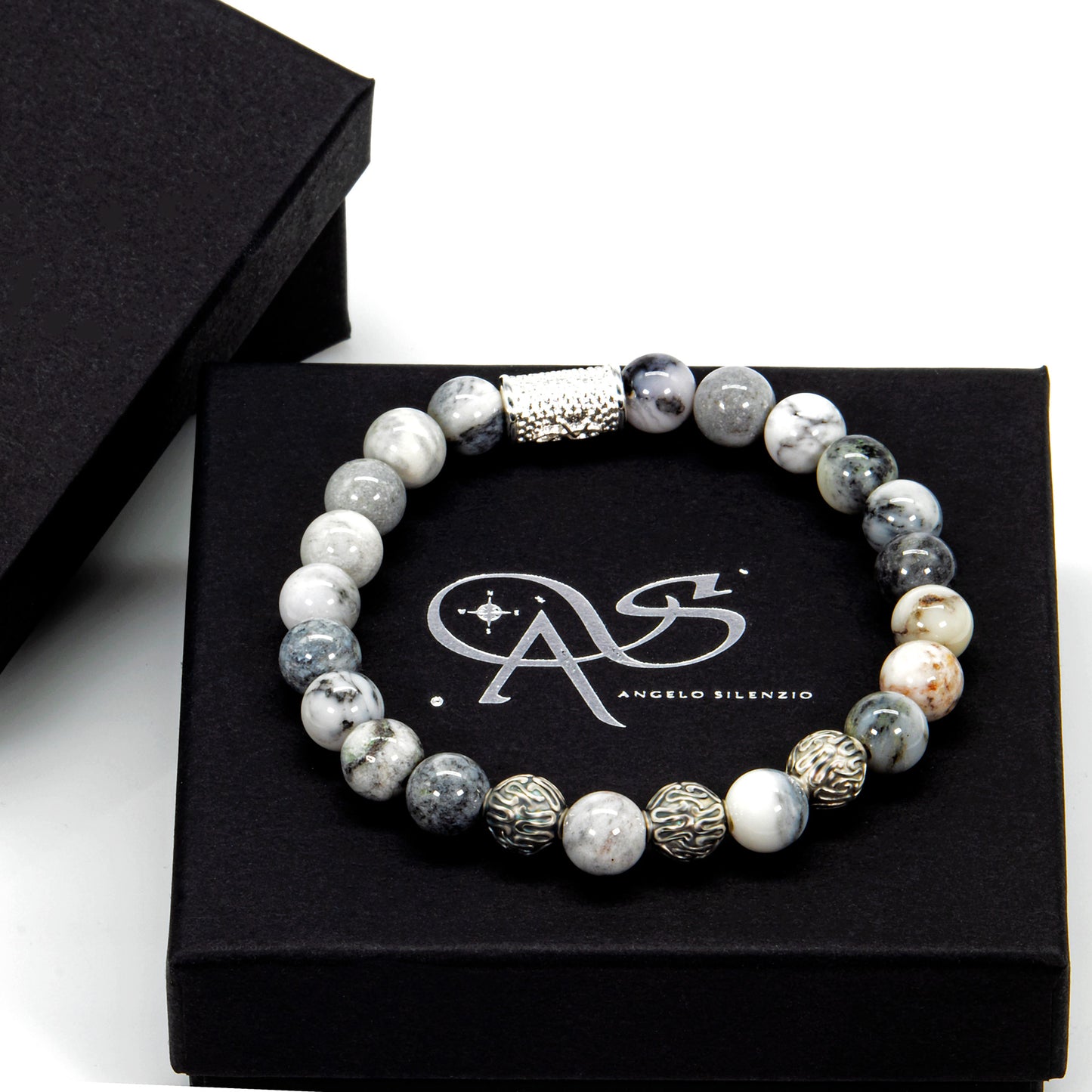 Achat Perlen Roma 925 Sterling Silber