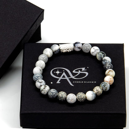 Achat Perlen Roma 925 Sterling Silber