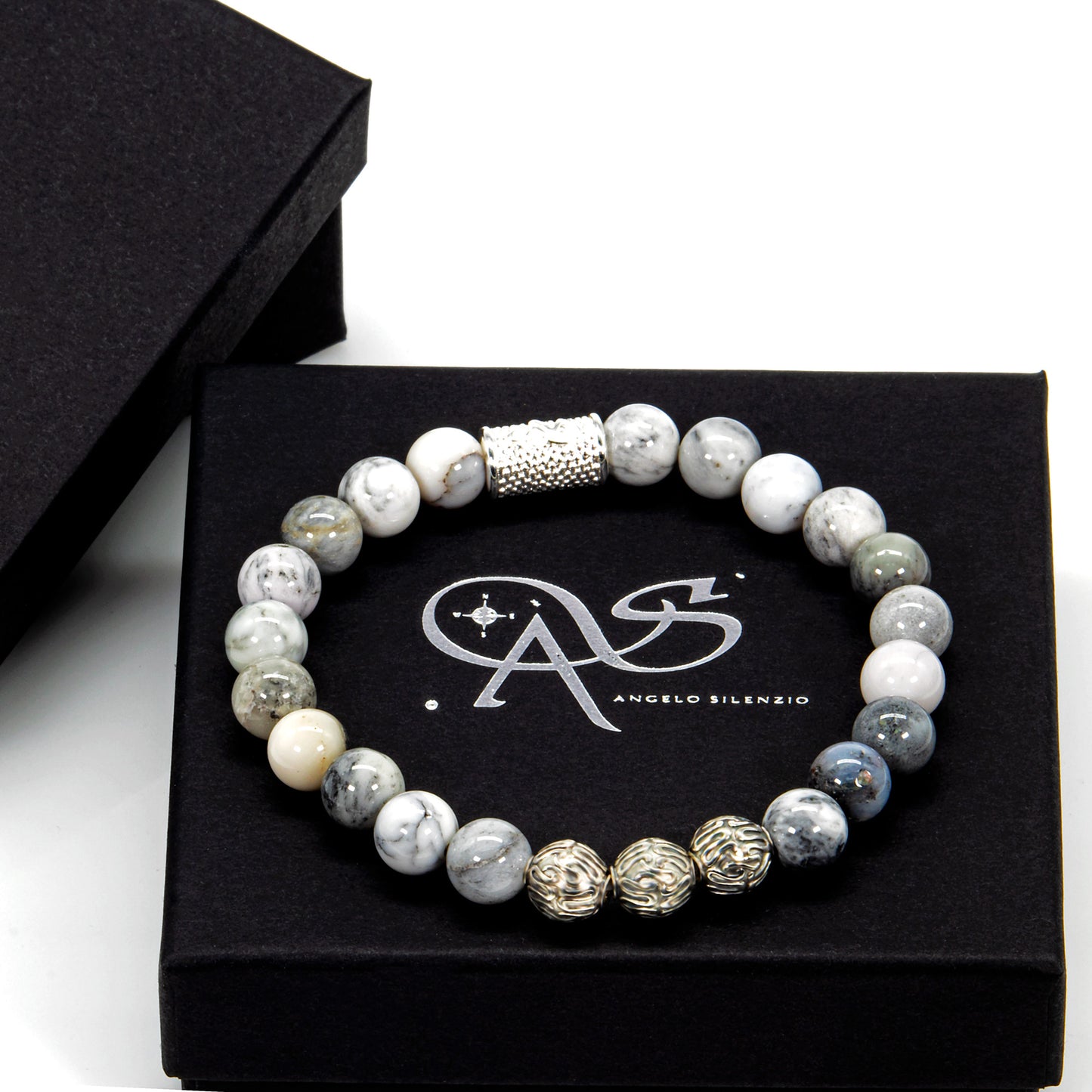 Achat Perlen Roma 925 Sterling Silber