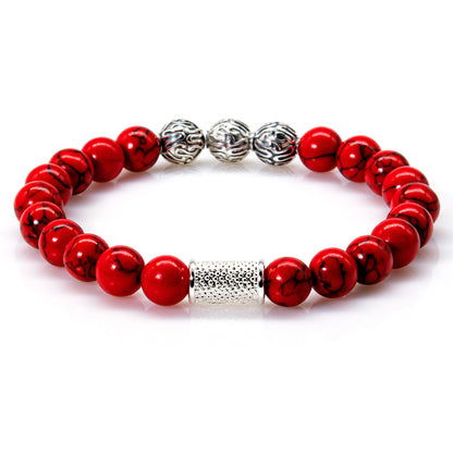 Roter Türkis Perlen Roma 925 Sterling Silber