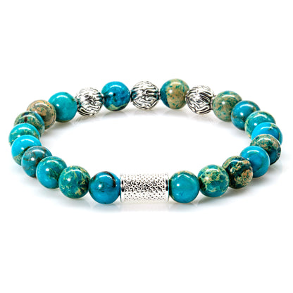 Aqua Terra Jaspis Perlen Roma 925 Sterling Silber