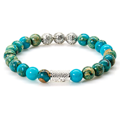 Aqua Terra Jaspis Perlen Roma 925 Sterling Silber