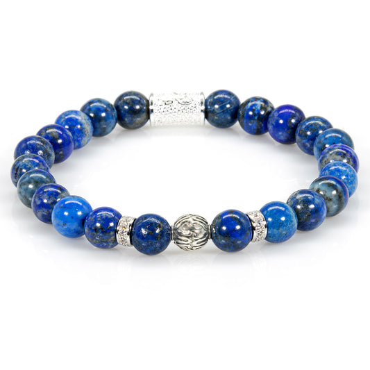 Lapislazuli Perlen Toto 925 Sterling Silber