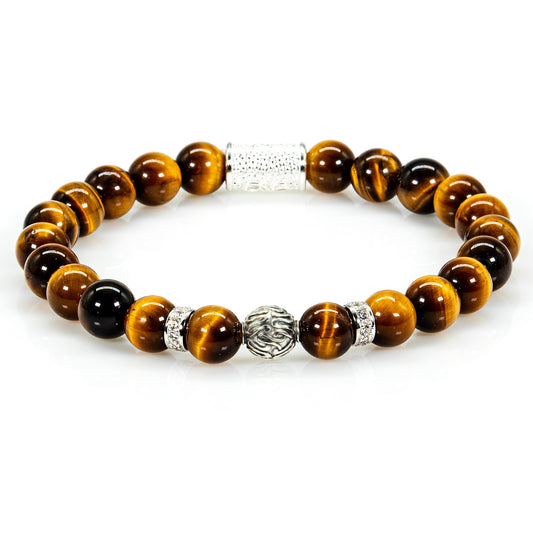 Tigerauge Perlen Toto 925 Sterling Silber