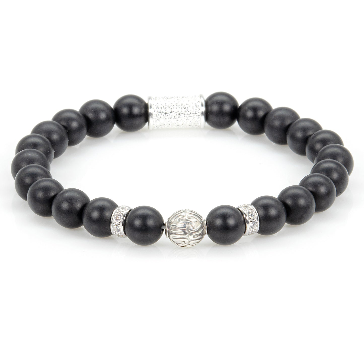 Onyx Matt Perlen Toto 925 Sterling Silber