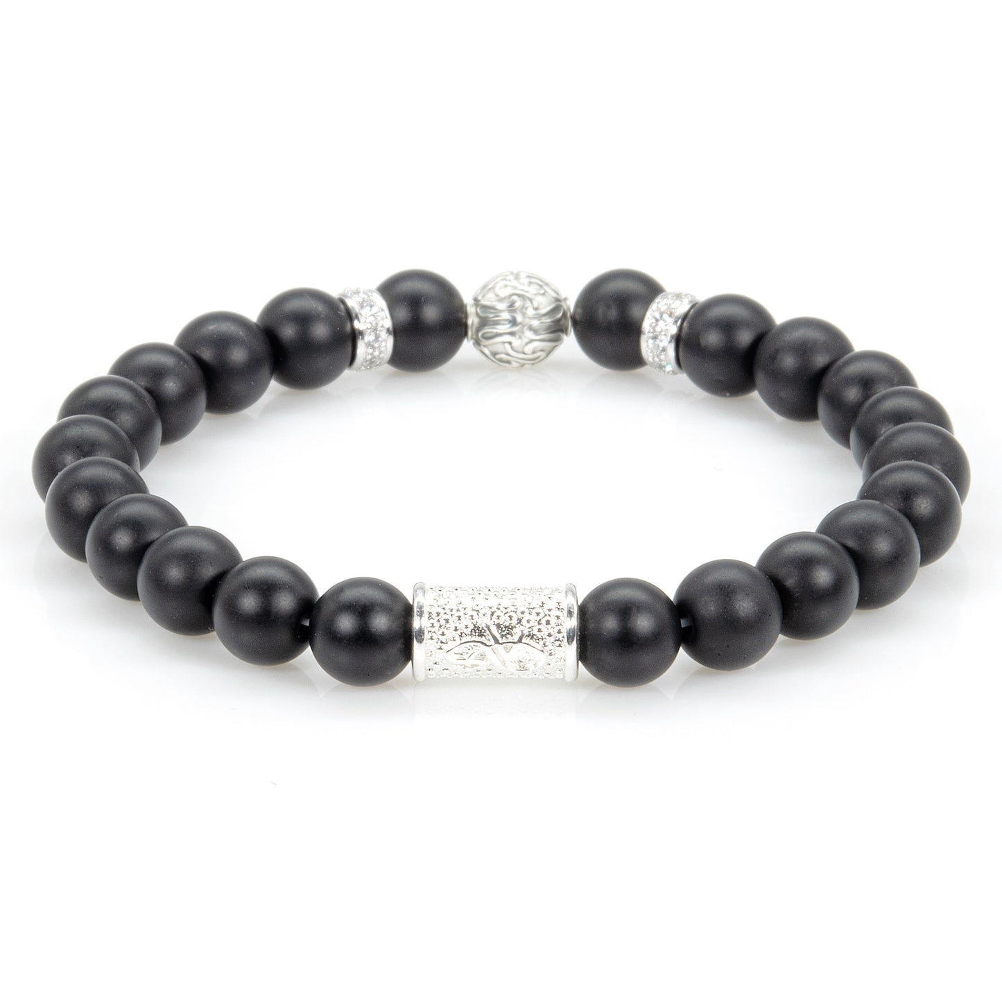 Onyx Matt Perlen Toto 925 Sterling Silber