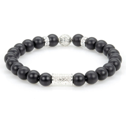 Onyx Matt Perlen Toto 925 Sterling Silber
