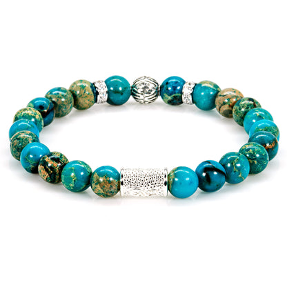 Aqua Terra Jaspis Perlen Toto 925 Sterling Silber