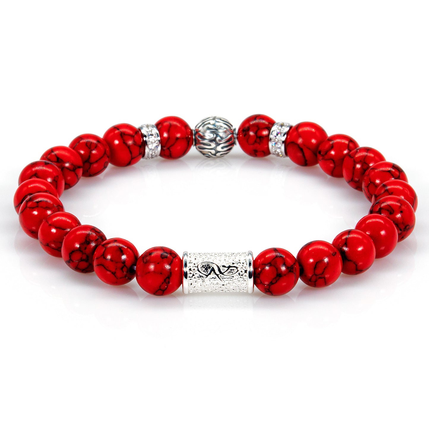 Roter Türkis Perlen Toto 925 Sterling Silber