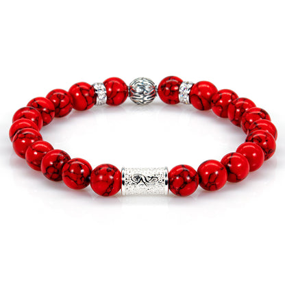 Roter Türkis Perlen Toto 925 Sterling Silber