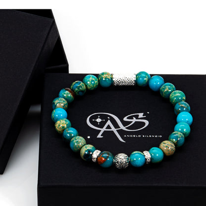 Aqua Terra Jaspis Perlen Toto 925 Sterling Silber
